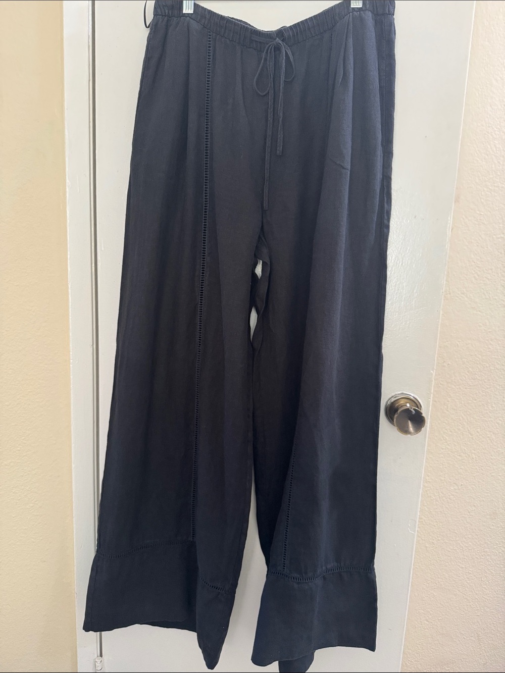 Zara Black Drawstring Wide-Leg Pants
